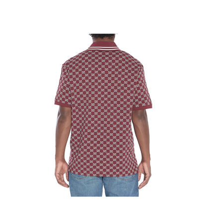 Cotton Piquet Jacquard Polo Shirt