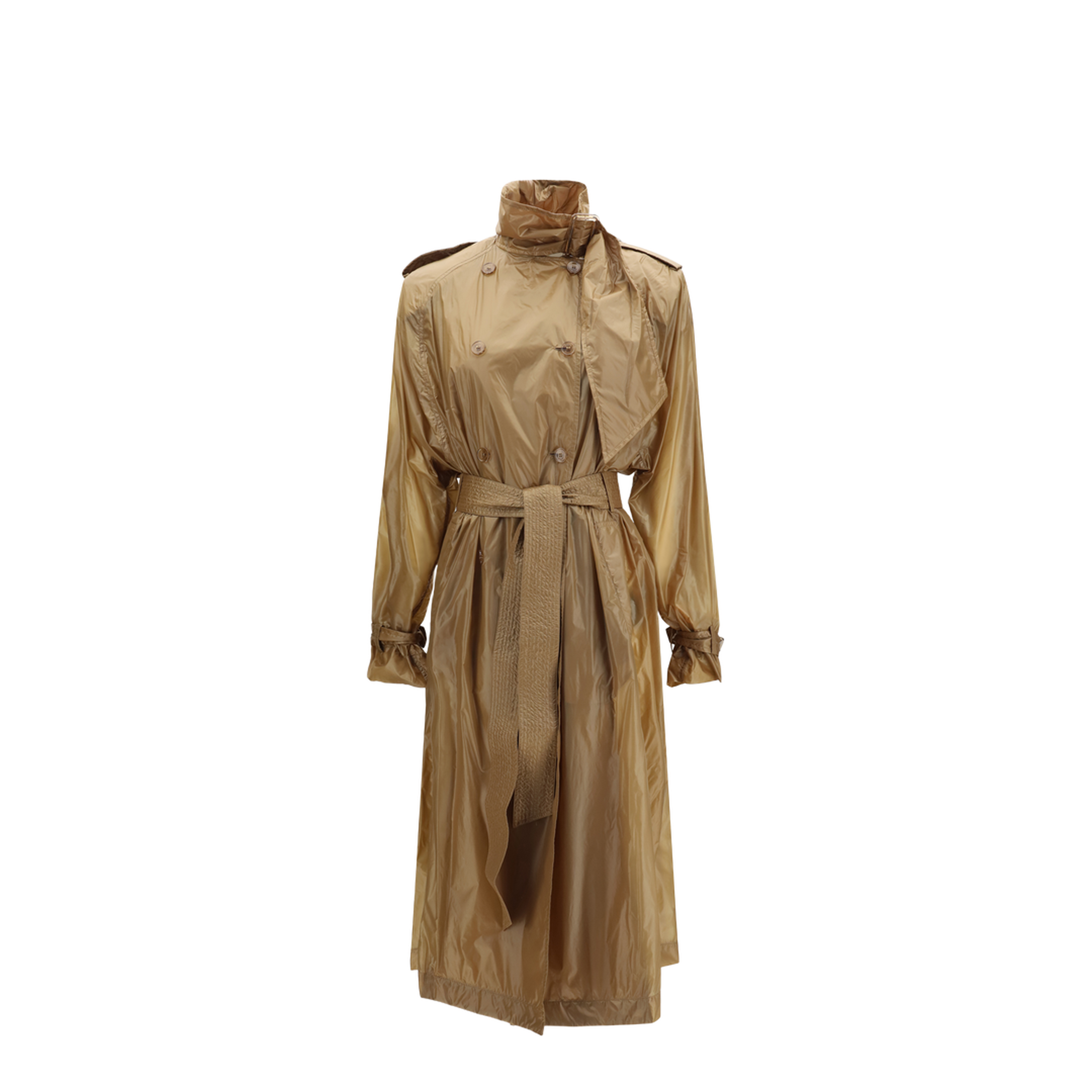 MAYFEYR - Saint Laurent - Translucent Technical Fabric Trench With Lavallière Collar - 873631Y7J14