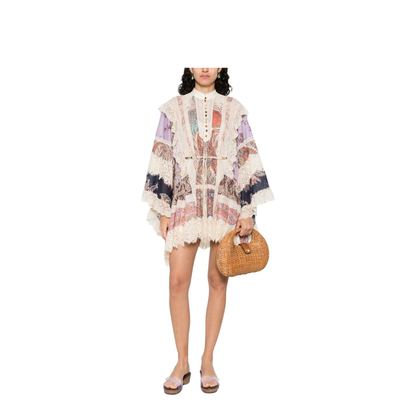 Rhiannon Printed Cotton Mini Dress