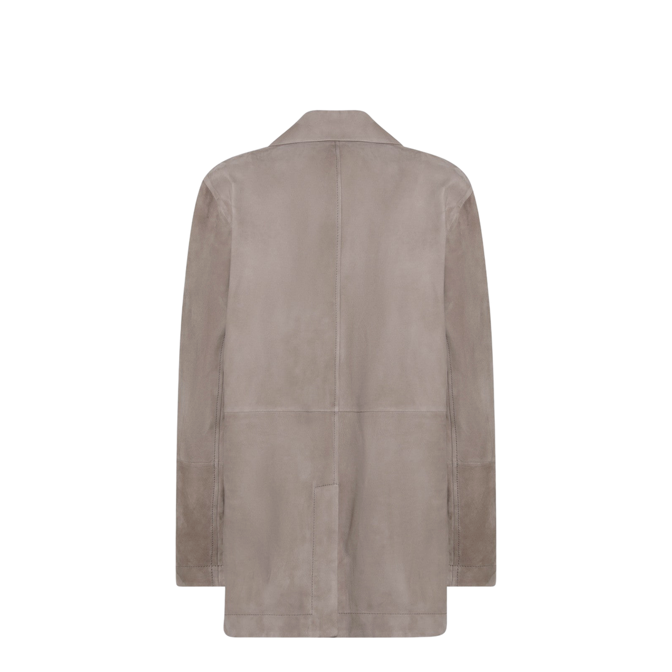 Light Brown Suede Single-Breasted Blazer