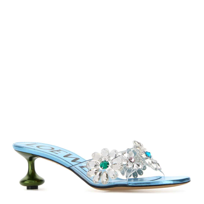 MAYFEYR - Loewe - Toy Slide 45 Flower Sandals - LLST465X03TURQUOISEGREEN