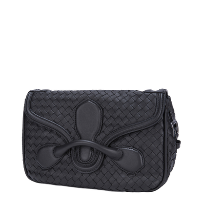 Intrecciato Leather Shoulder Bags - Black