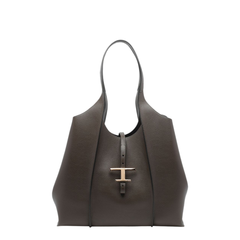 Grained Leather Top Handle Bag - Black