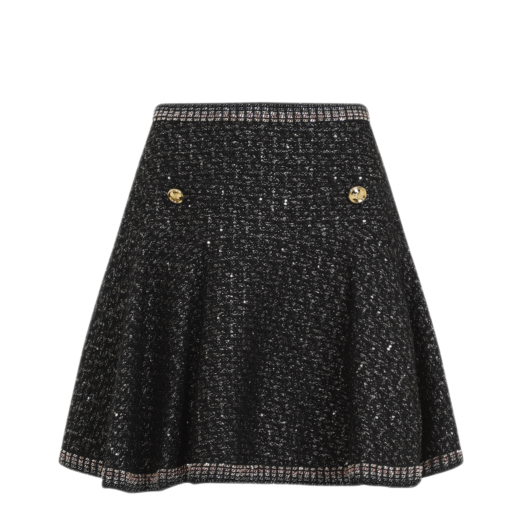 MAYFEYR - GIAMBATTISTA VALLI - Black Cotton Boucle Mini Skirt - 24FWPVCA205409UBE9999