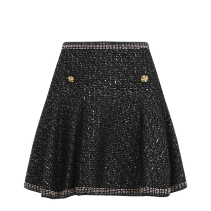 MAYFEYR - GIAMBATTISTA VALLI - Black Cotton Boucle Mini Skirt - 24FWPVCA205409UBE9999
