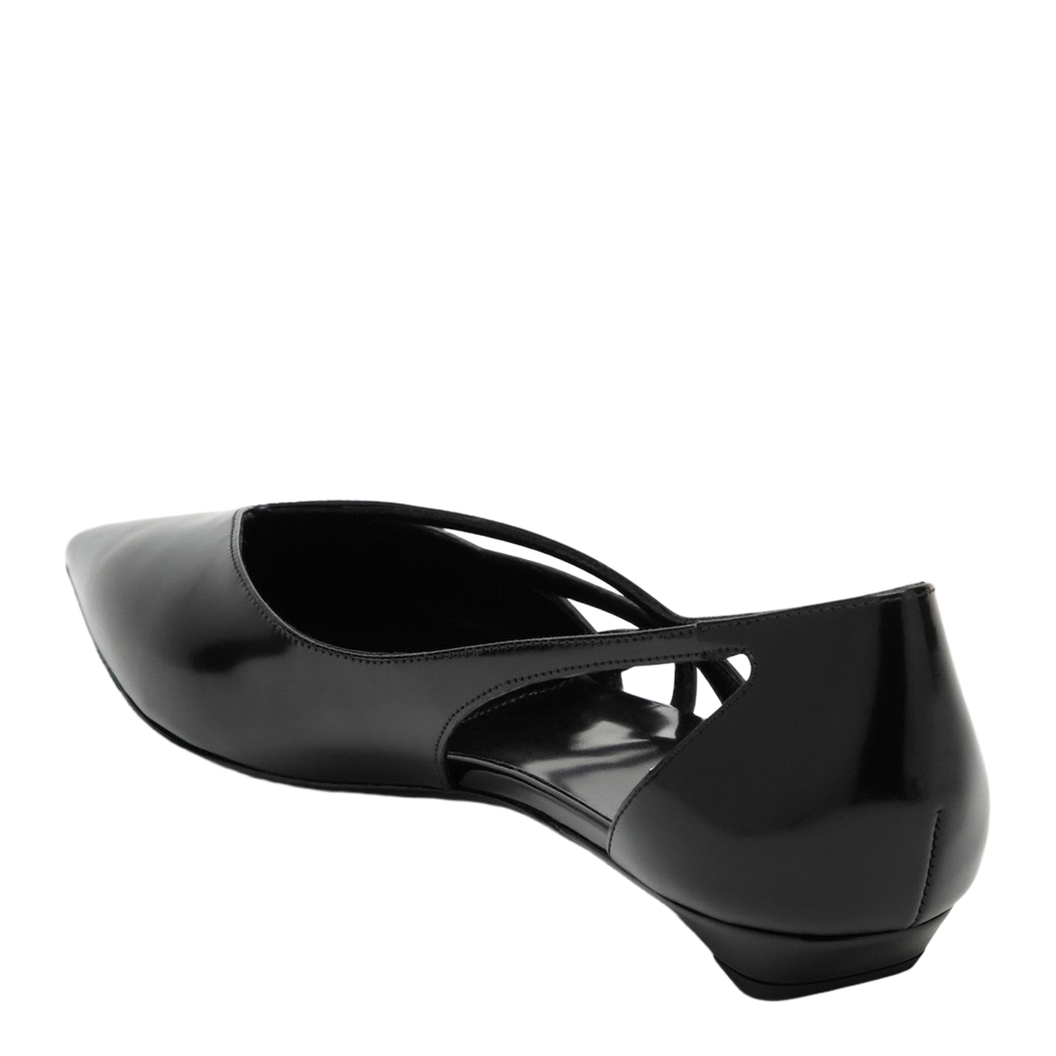 Cut-Out Ballet Flats - Black