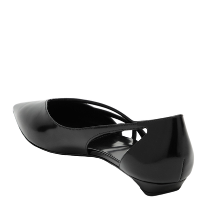 Cut-Out Ballet Flats - Black