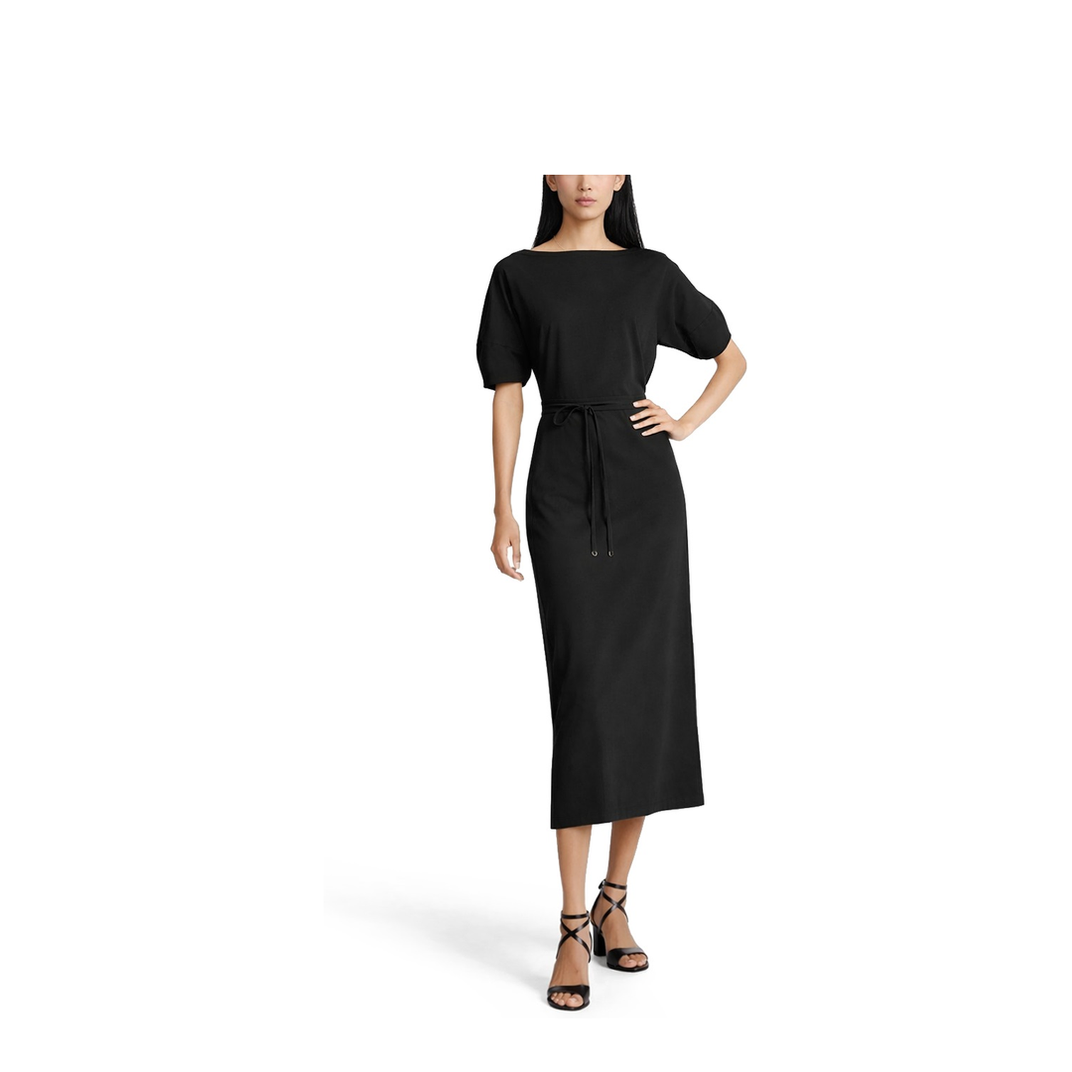 Cotton And Linen Midi Dress