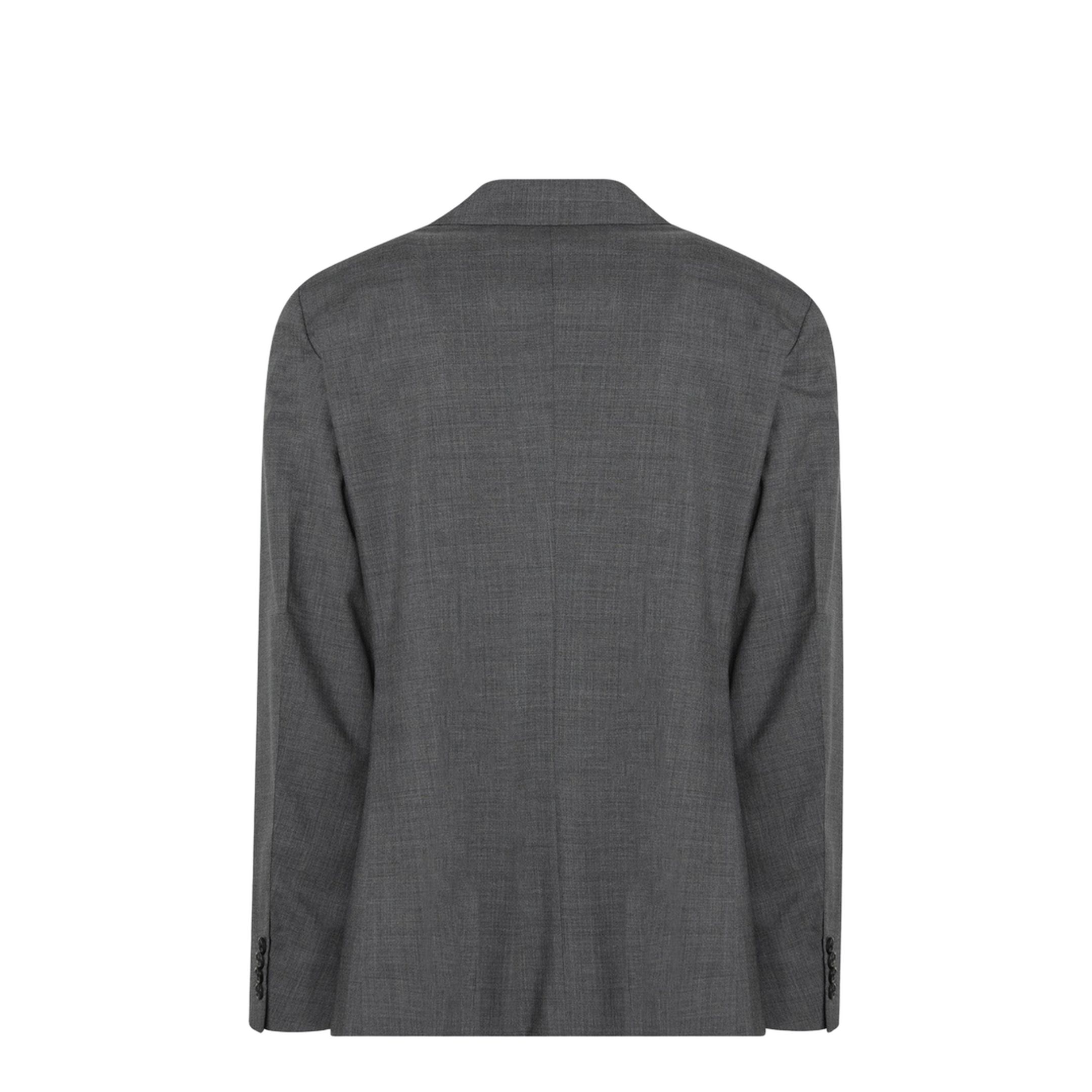 Grey Double-Breasted Wool Jacket