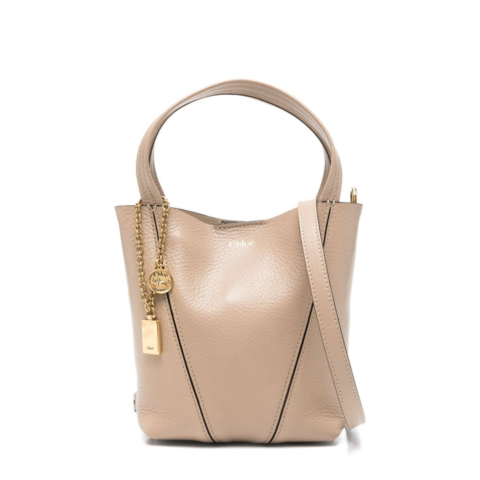 Small Spin Tote Bag in Grained Leather