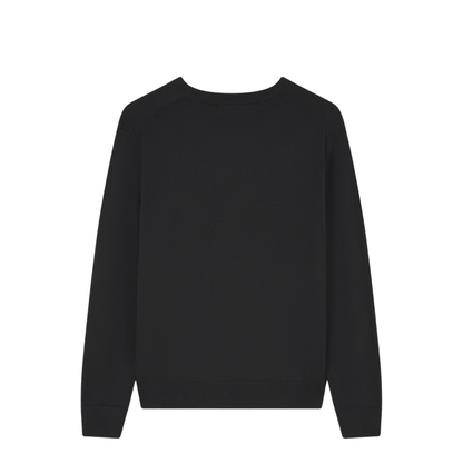 Black Crewneck Sweatshirt with Logo Application