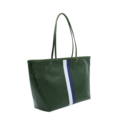 Racer Coated Canvas Tote - Green