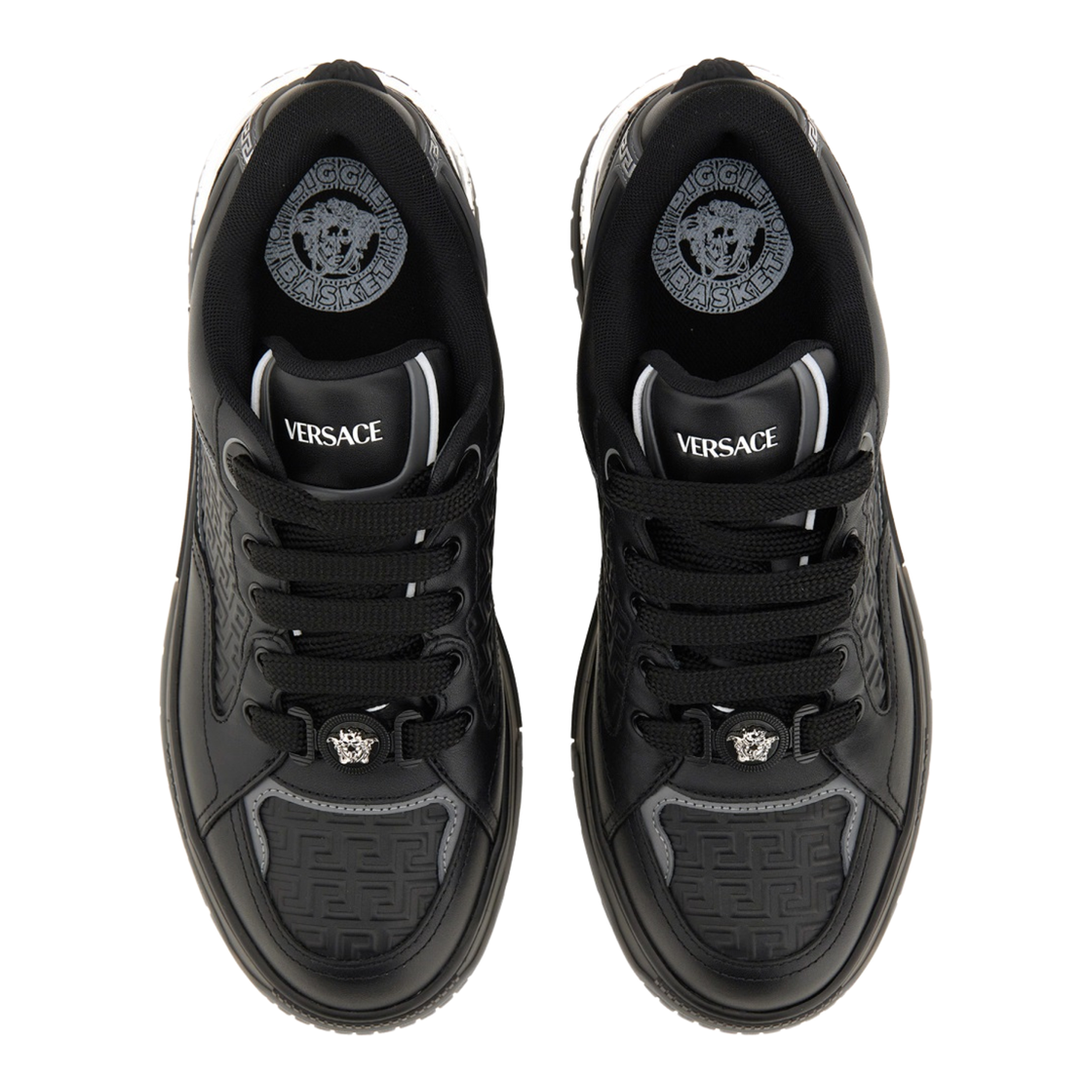 Greca Black Leather Blend Sneakers