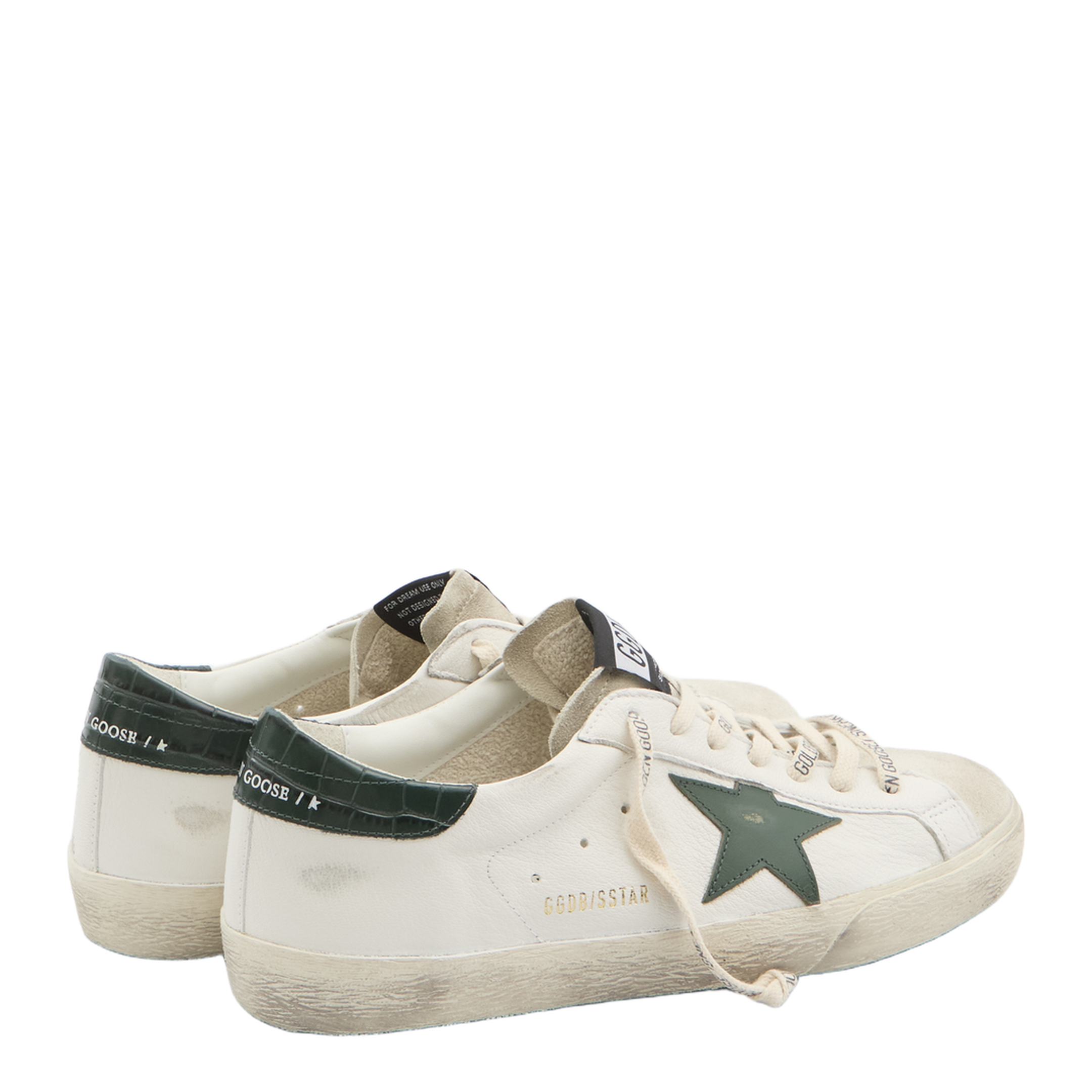 Super Star Nappa Upper Suede Toe and Tongue Leather Star Printed Leather Heel