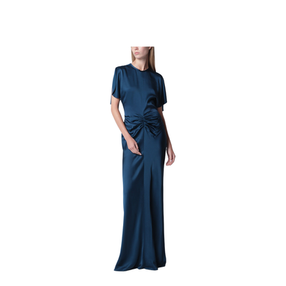 MAYFEYR - Victoria Beckham - Ocean Blue Isabella Satin Crêpe Maxi Dress - 1226WDR007004ASIDO