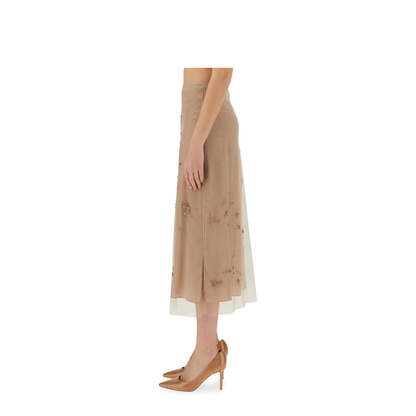 Tulle Skirt with Embroidery