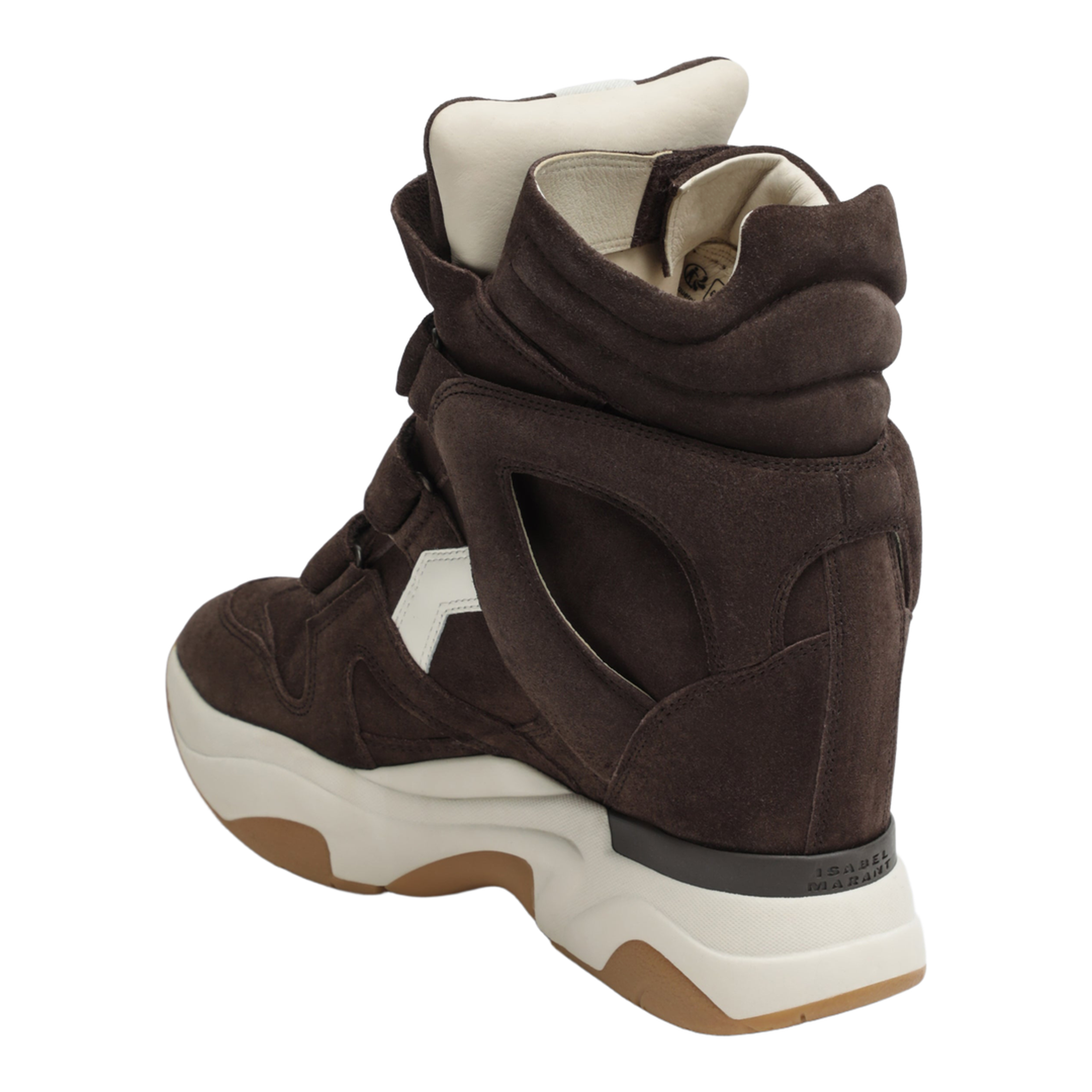 MAYFEYR - Isabel Marant - Brown Suede Balskee Wedge Sneakers - BK0009FACB4E10SCLMW