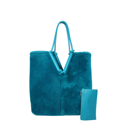 Bolster Medium Lambskin Tote Bags - Blue