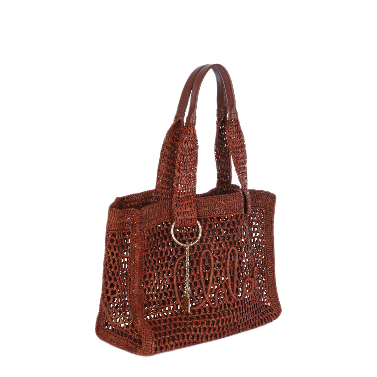 Summer Banana Raffia Tote Bag - Clay Brown