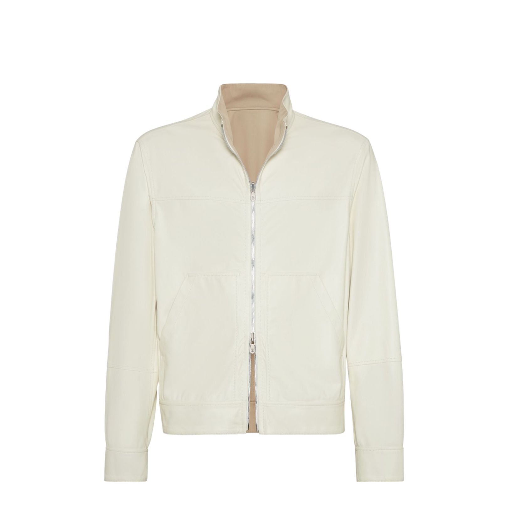 Bonded Nappa Leather Reversible Bomber Jacket