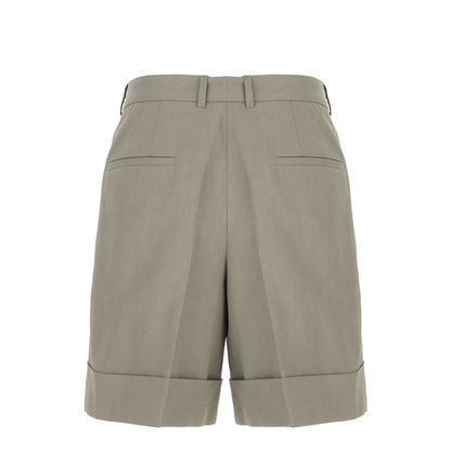 Grey Linen Bermuda Shorts