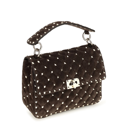 MAYFEYR - Valentino - Medium Rockstud Spike Suede Top Handle Bag - 9W2B0122KQQ