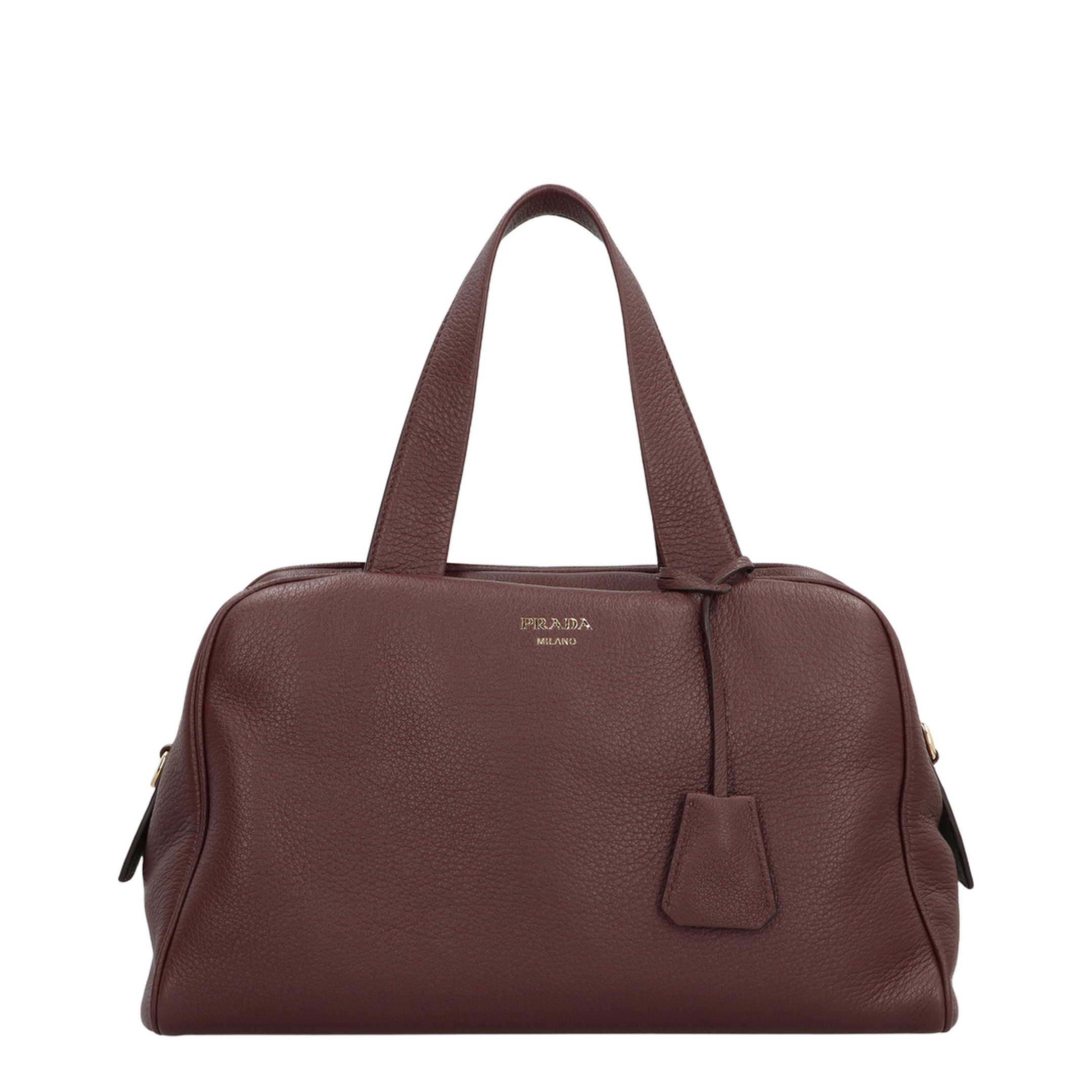 Bowling Bag in Grainy Leather Brown