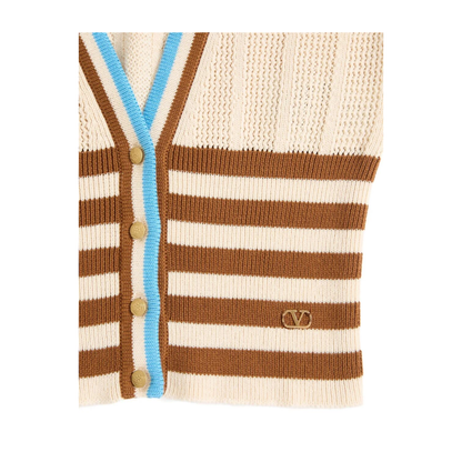 Knit Striped Cropped Cardigan