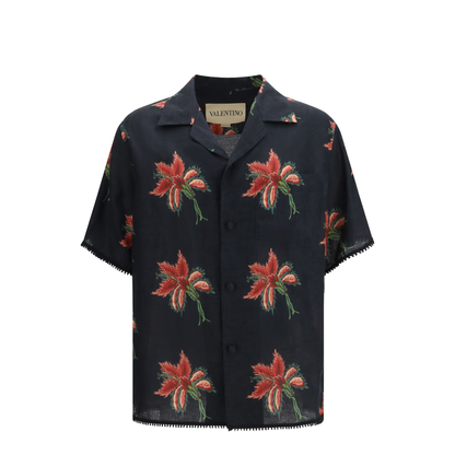 MAYFEYR - Valentino - Papier Floral Print Linen Bowling Shirt - 8V3AAN11BA7