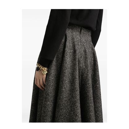 Wool Blend Dotted Circle Skirt