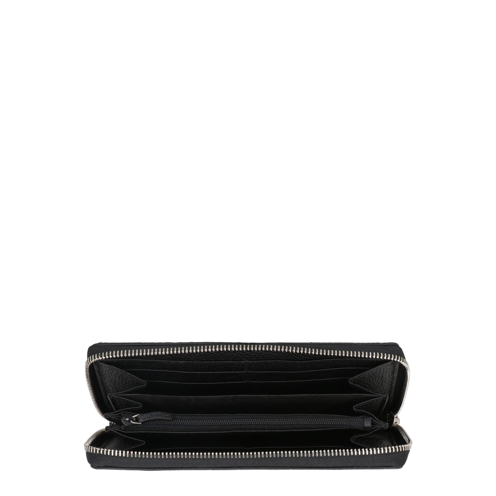Jumbo Zip Around Wallet in Black Leather