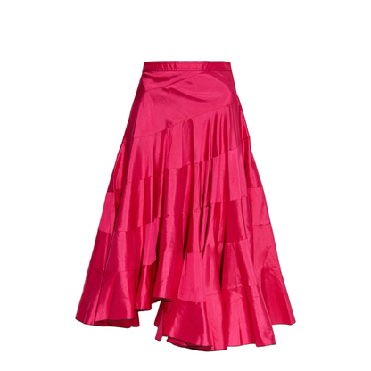 Silk Skirt with an Asymmetric Cut