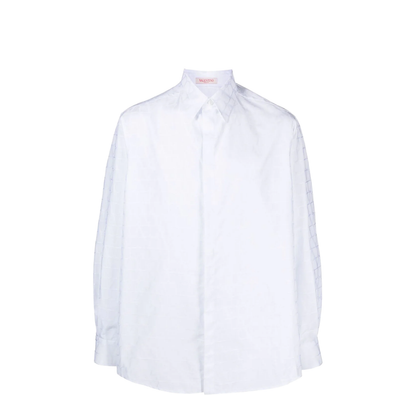 V Logo Cotton Poplin Shirt