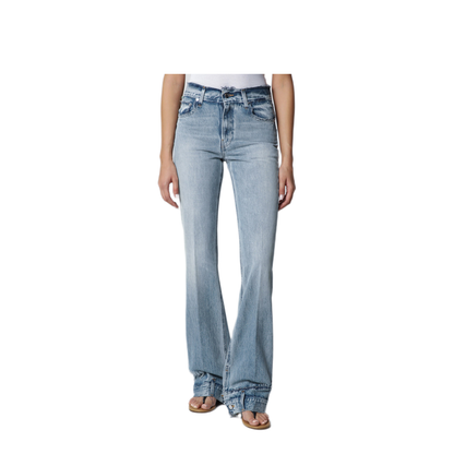 MAYFEYR - Haikure - Flora High Waisted Flared Jeans Light Blue - HEW03374DF106COL0943