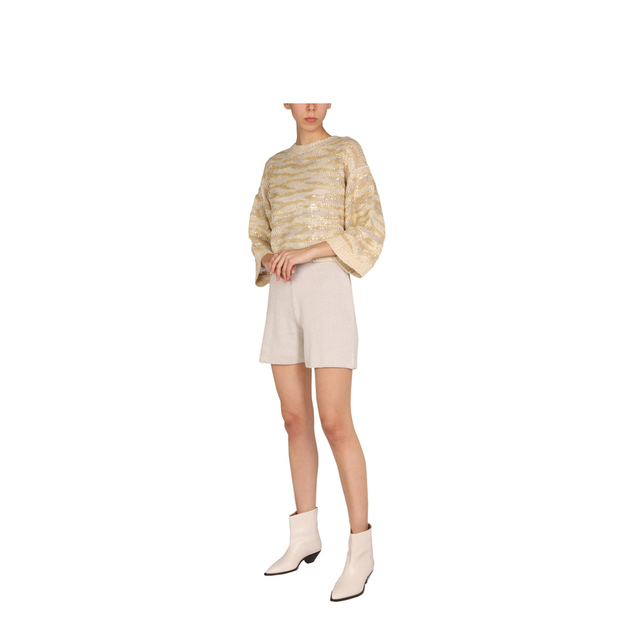 Women's Cropped Sweater Beige