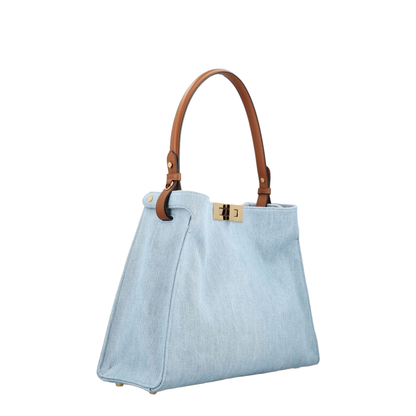 Way Medium Denim Tote - Light Blue Denim