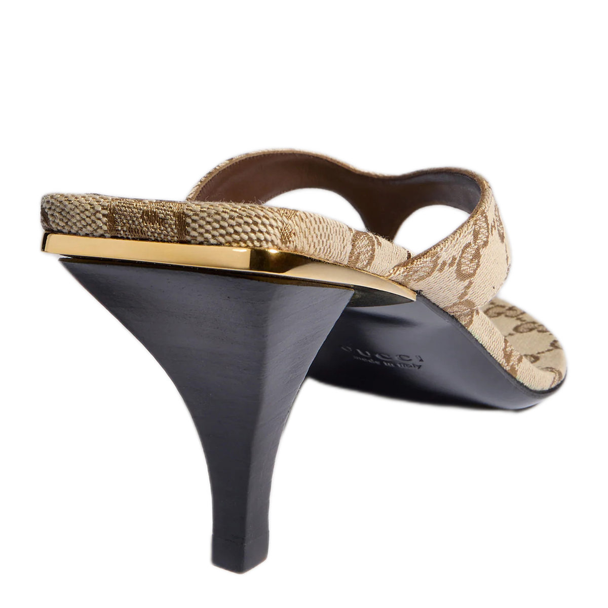 Vittoria Thong In Sand And Brown Gg Canvas