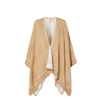 Beige Wool Poncho