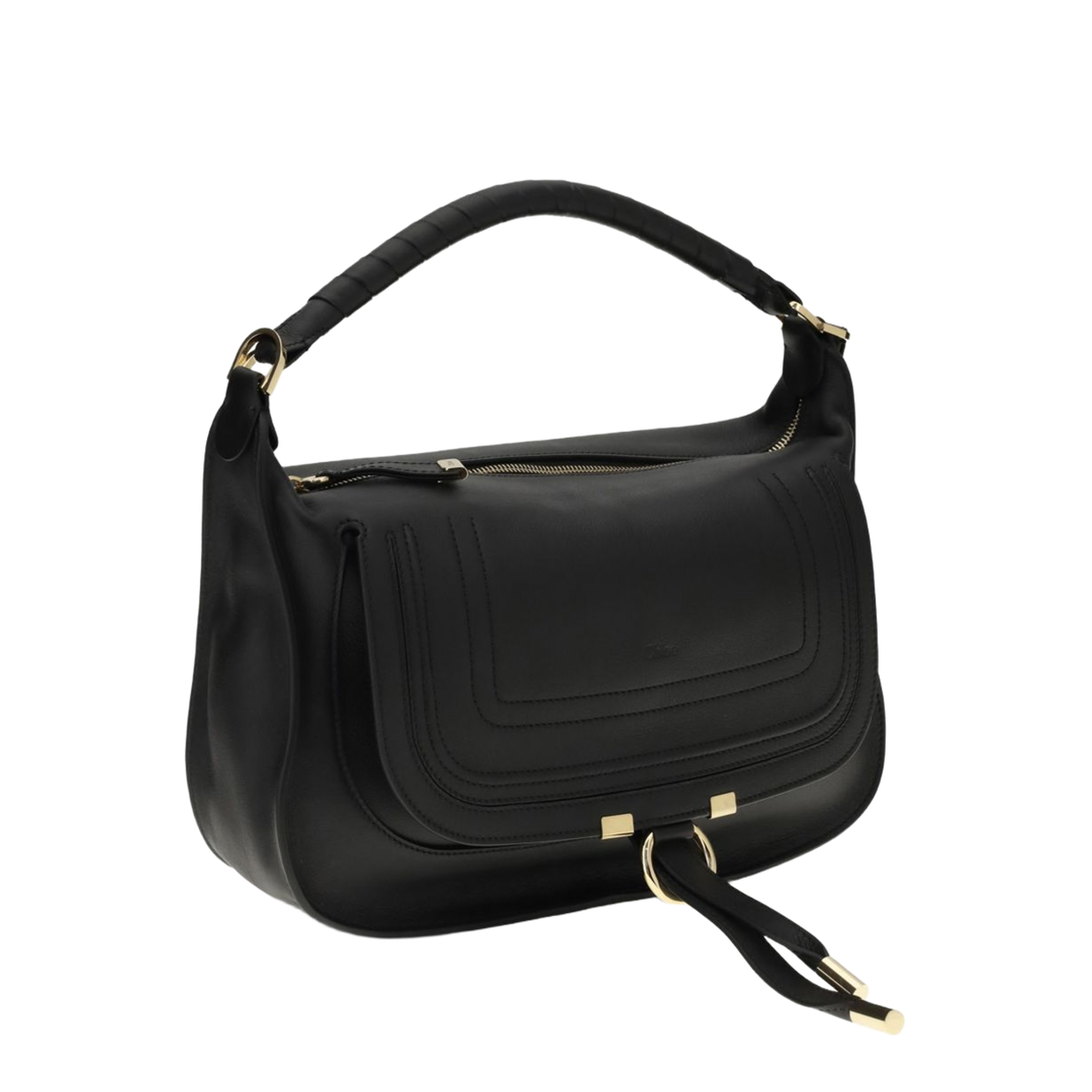 Marcie Small Calfskin Shoulder Bag - Black