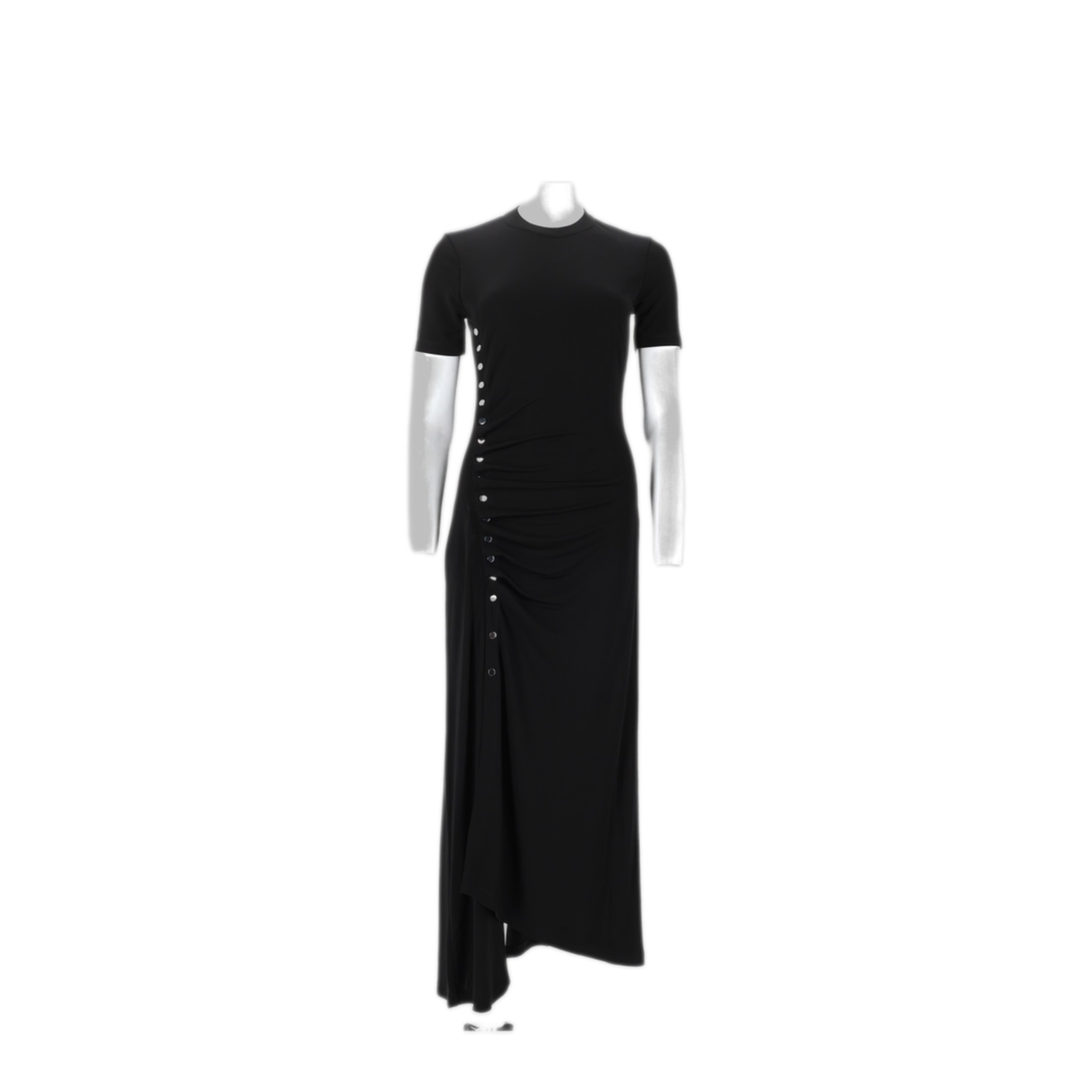 MAYFEYR - RABANNE - Long Black Jersey Draped Dress - 24AJRO886VI0386P001