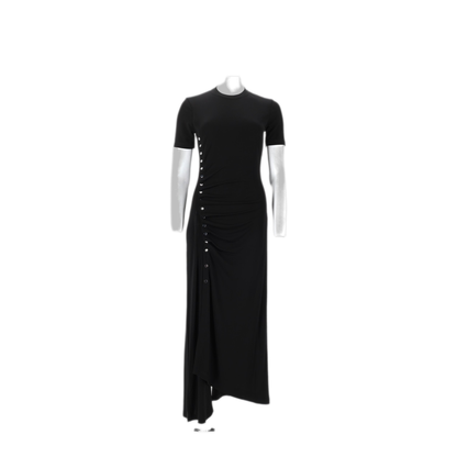 MAYFEYR - RABANNE - Long Black Jersey Draped Dress - 24AJRO886VI0386P001