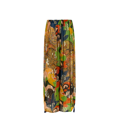 Paisley Print Palazzo Pants - Multicolor