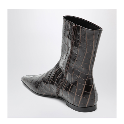 MAYFEYR - Toteme - Brown Crocodile-Effect Leather Chelsea Boots With Zip - 254-WAS0206LE0076034