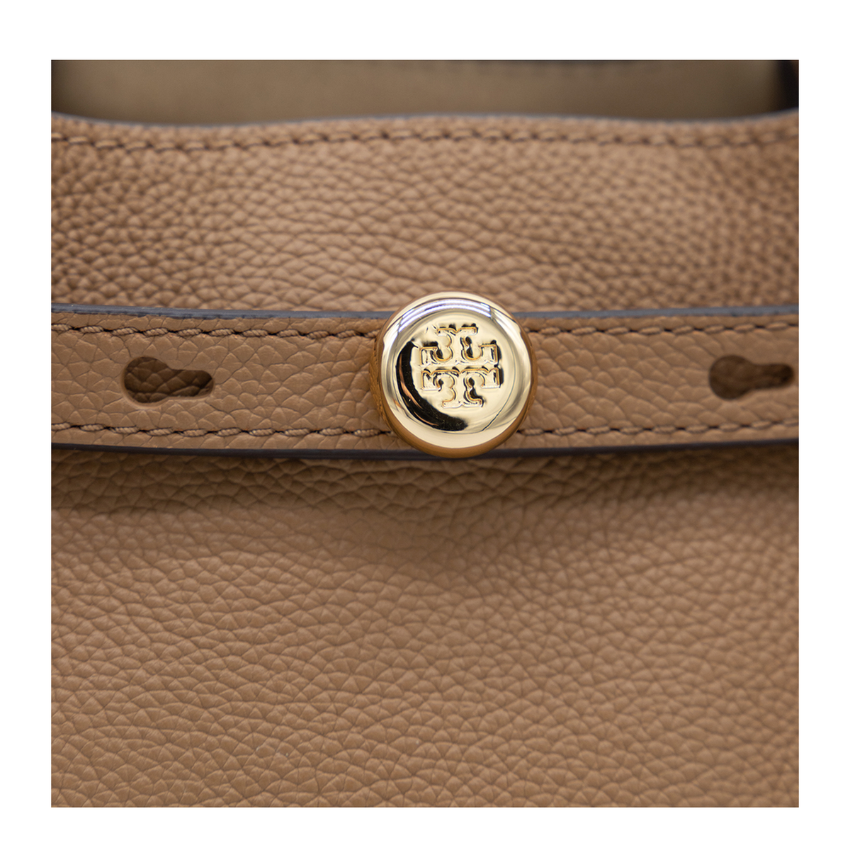 Pebbled Leather Bucket Bag - Caramel