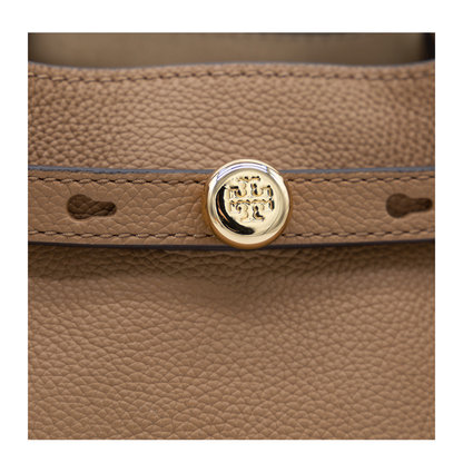 Pebbled Leather Bucket Bag - Caramel