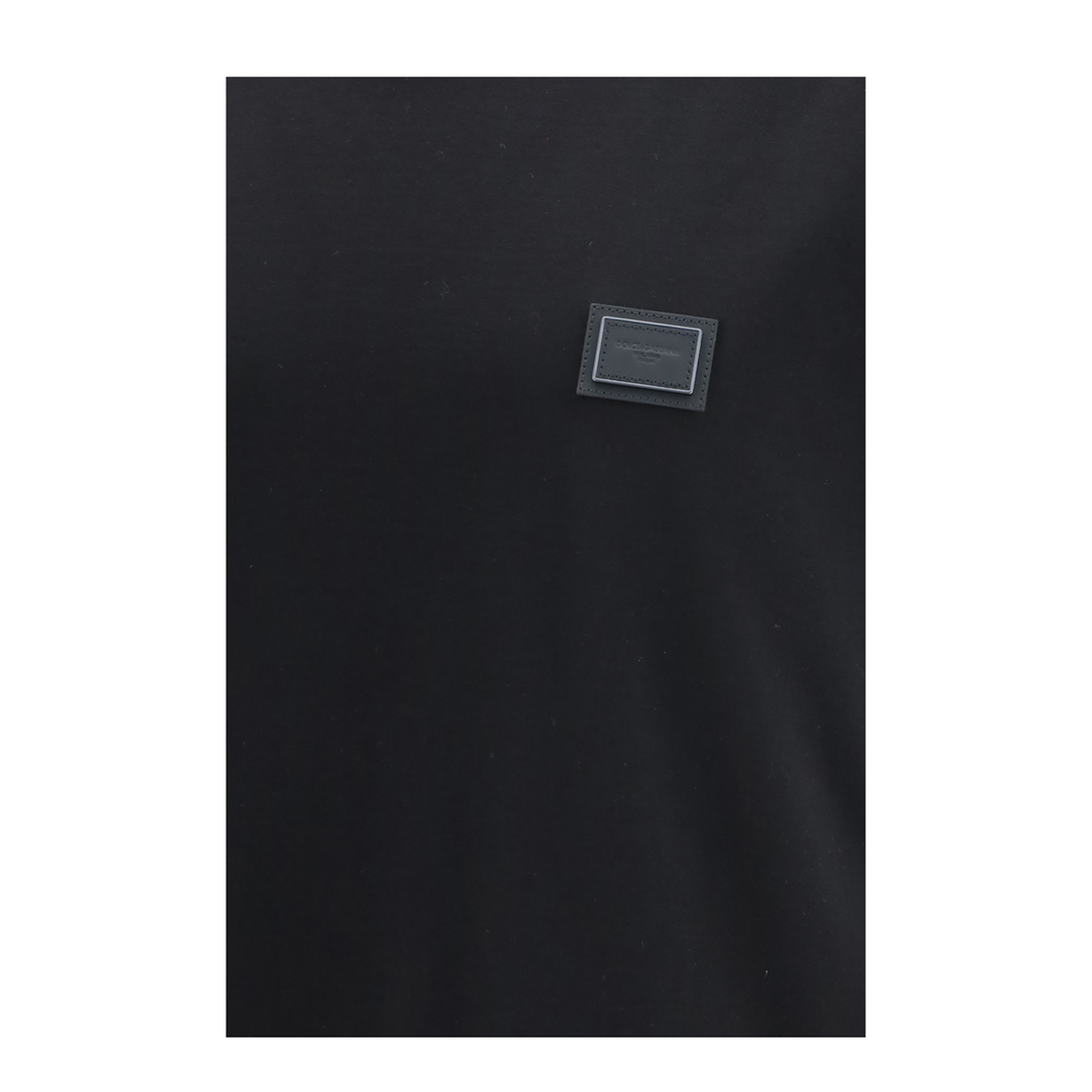 Cotton T-Shirt With Logo Plaque In Black