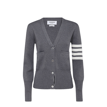 Wool 4 Bar V Neck Cardigan