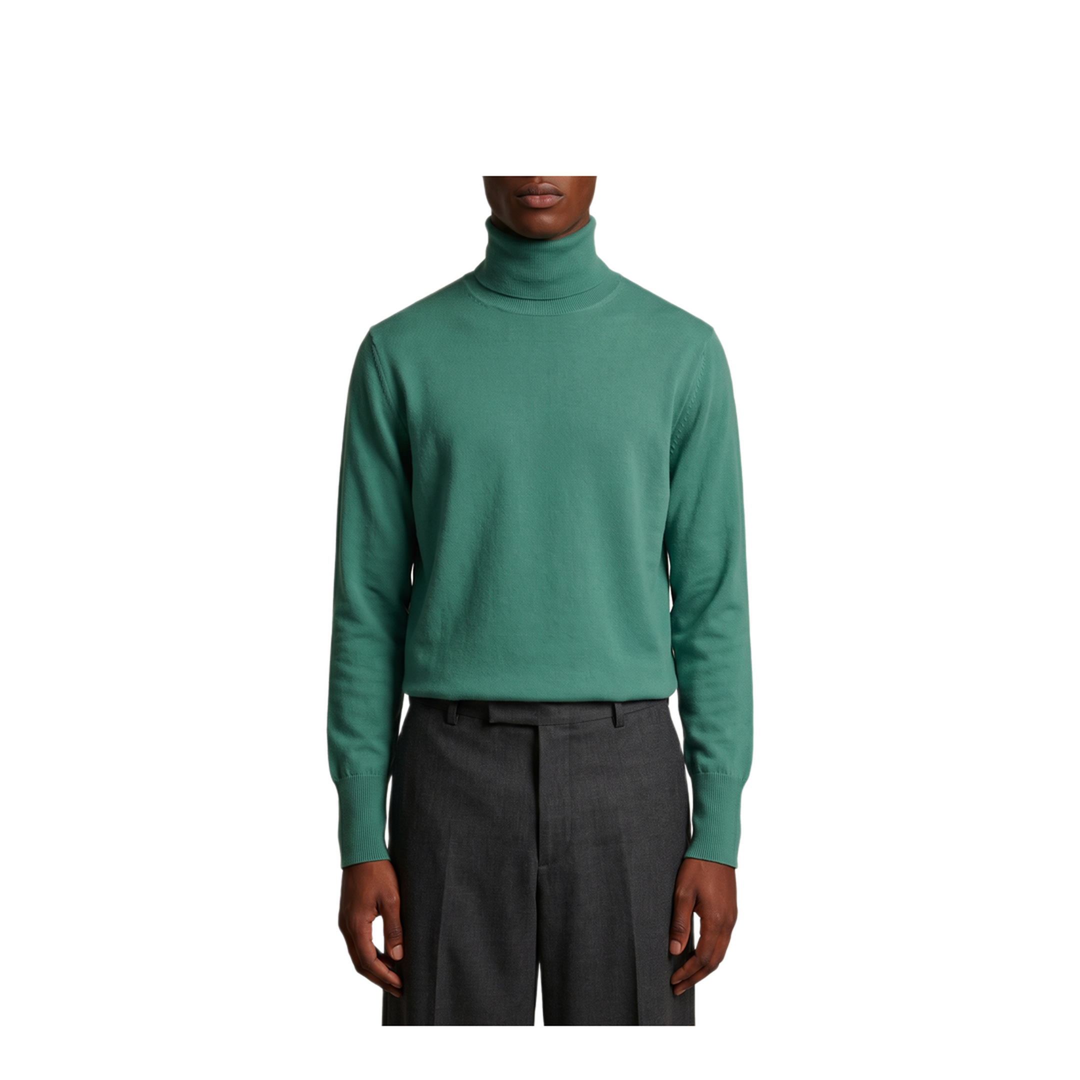 MAYFEYR - BALLANTYNE - Zephir Green Cashmere Turtleneck - B2P00212K0012509