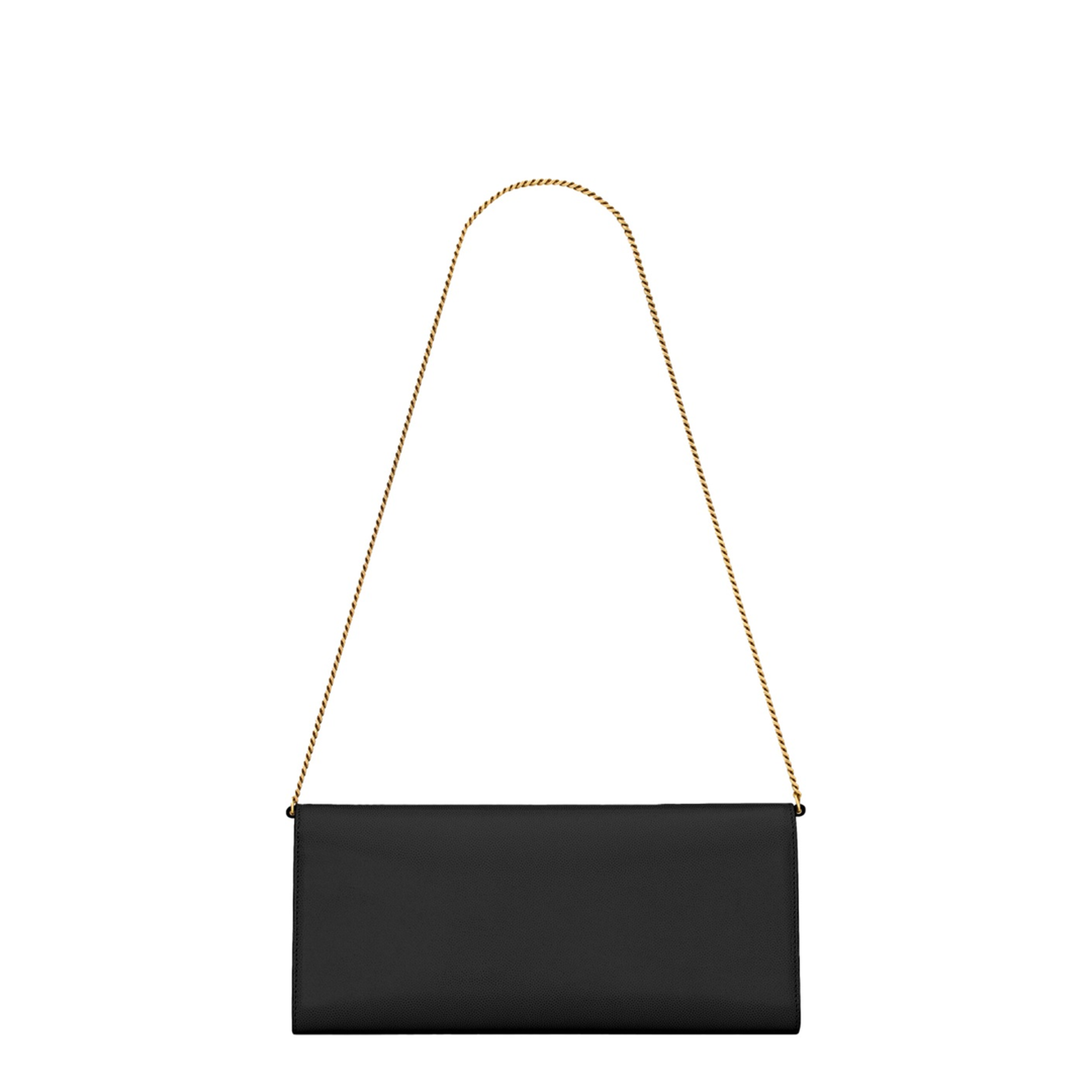 Kate Grain de Poudre Leather Clutch - Black