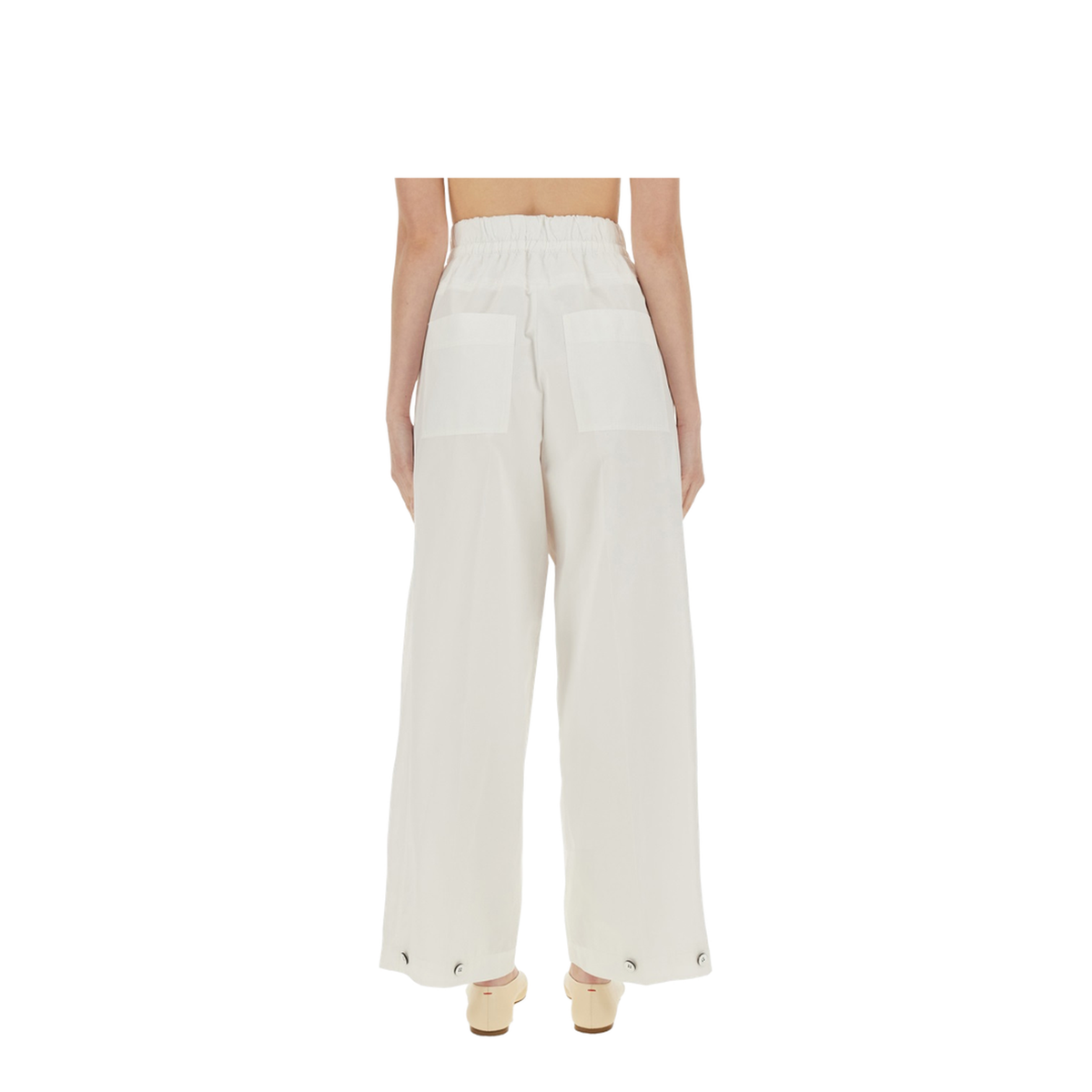 Adjustable Tab Pants White